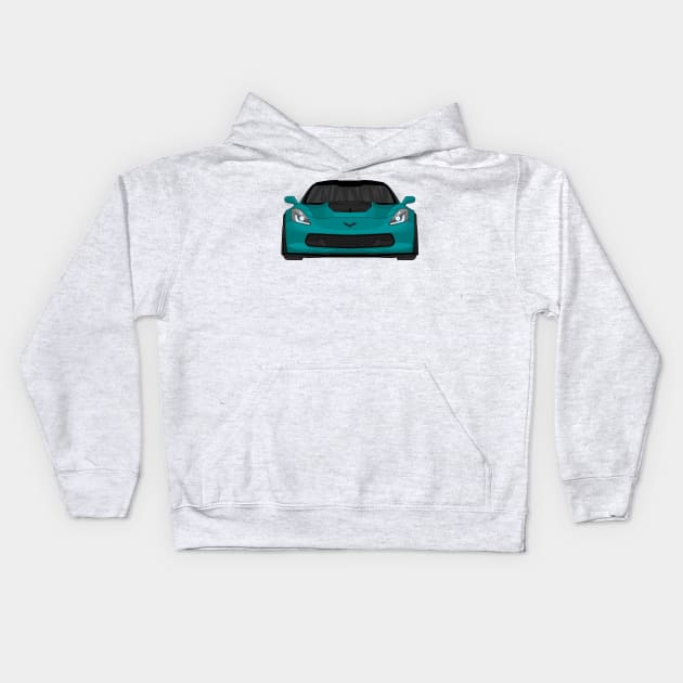 Z06 TEAL Kids Hoodie by VENZ0LIC